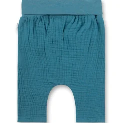 Krabbelhose Musselin mit Taschen blau 56