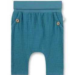 Krabbelhose Musselin mit Taschen blau 56
