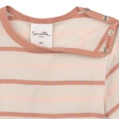 Kurzarmbody apricot gestreift 62