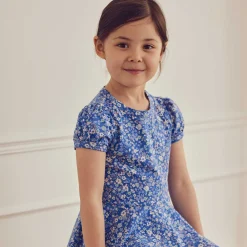 Kurzarmkleid mit Puffärmeln „Primrose“ azure blue 128