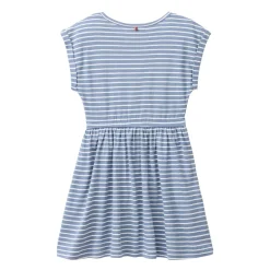 Kurzarm-Kleid "Regenbogen" blaugrau geringelt 116