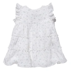 Kurzarm-Sommerkleid "Streublumen" weiß 86/92