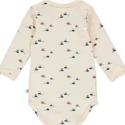 Langarmbody "Boote" creme 56