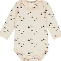 Langarmbody "Boote" creme 56