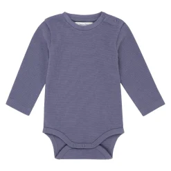 Langarmbody denimblau Struktur 50/56