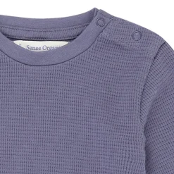 Langarmbody denimblau Struktur 50/56