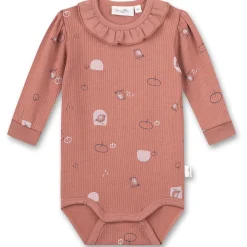 Langarmbody dusty mauve gerippt 74