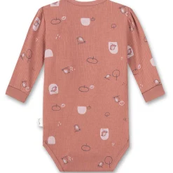 Langarmbody dusty mauve gerippt 74