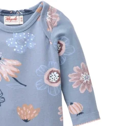 Langarmbody "Herbstblumen" rauchblau 62/68