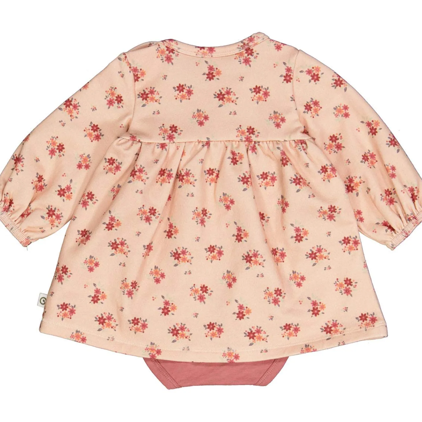 Langarm Bodykleid "Blümchen" pfirsich-rosa 80