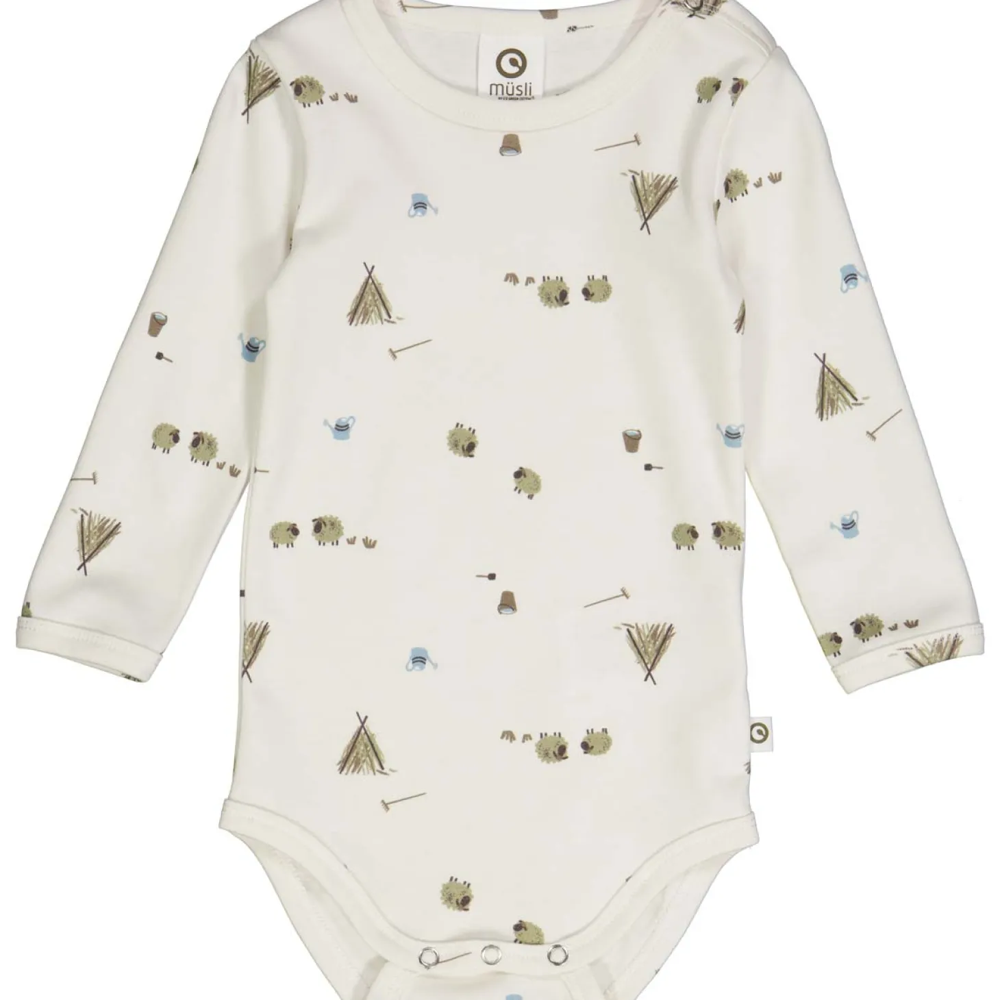 Langarmbody "kleine Farm" creme 68