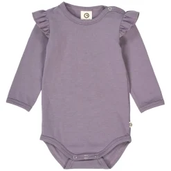Langarmbody mit Puffärmel lila fog 86
