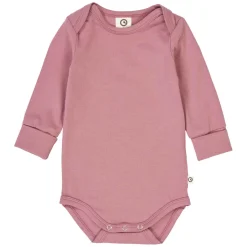 Langarmbody mit Rüsche altrosa 86