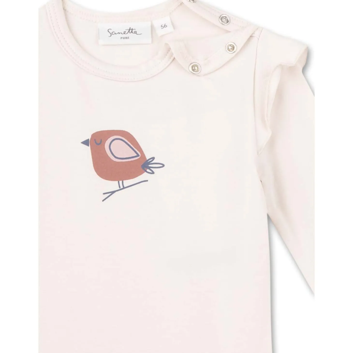 Langarmbody "Piepmatz" creme 80