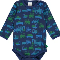 Langarmbody "Traktoren" blau 68