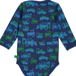 Langarmbody "Traktoren" blau 68