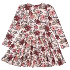 Langarm-Kleid geblümt altrosa 116