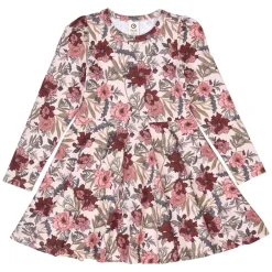 Langarm-Kleid geblümt altrosa 116
