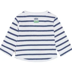 Langarmshirt blau-weiß gestreift 74