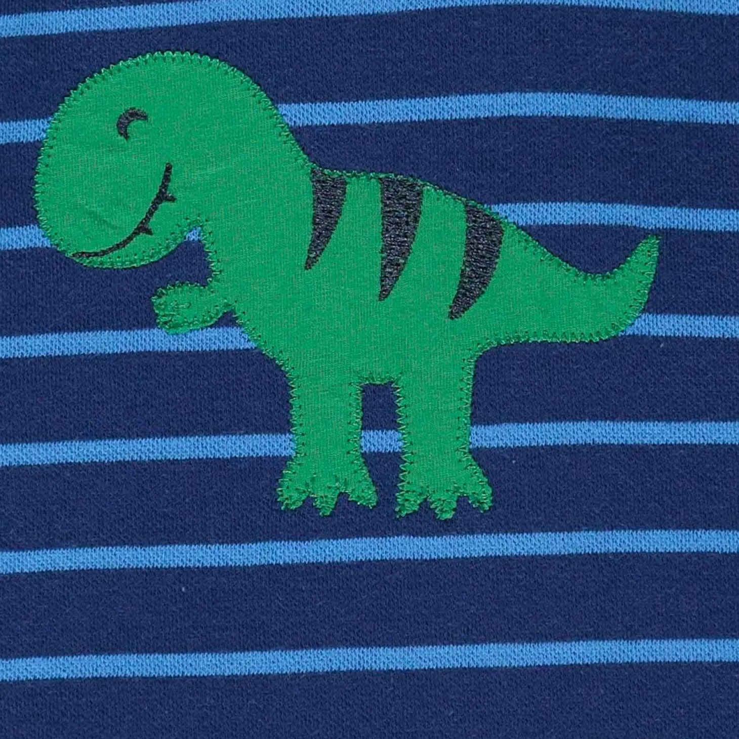 Langarmshirt "Dino" blau gestreift 74