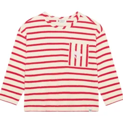 Langarmshirt gestreift rot-weiß 122