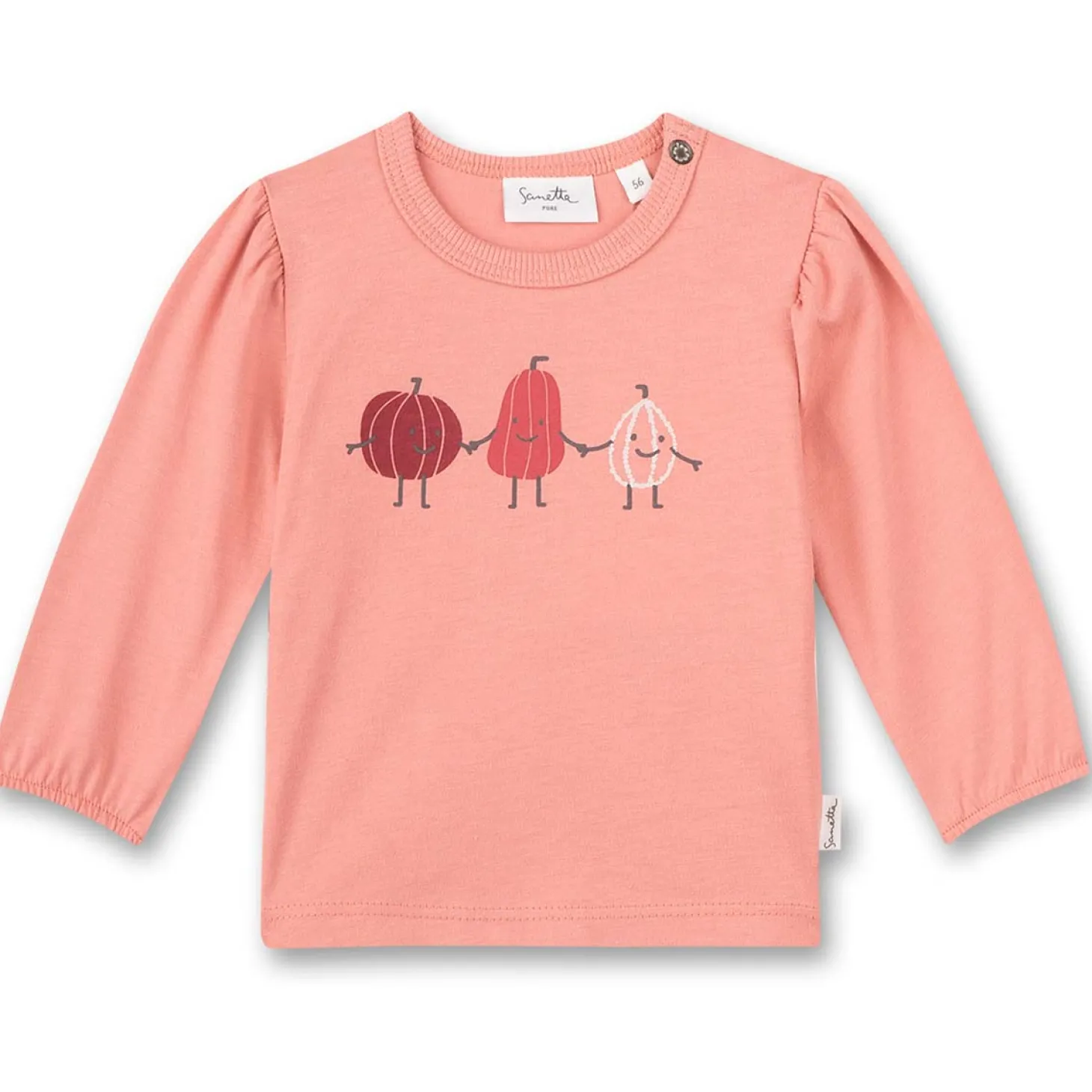 Langarmshirt "Kürbis-Freunde" lachsrosa 80