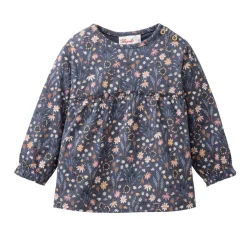 Langarmshirt "Mille Fleurs" indigoblau 74/80