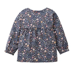 Langarmshirt "Mille Fleurs" indigoblau 74/80