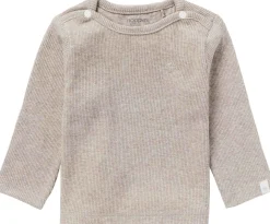 Langarmshirt taupe melange 68