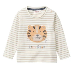 Langarmshirt "Tiger" dunkelsand geringelt 86/92