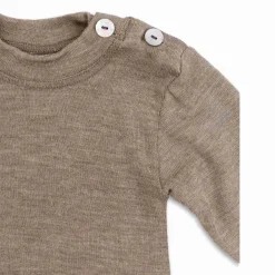 Langarmshirt Wolle Seide walnuss 62/68