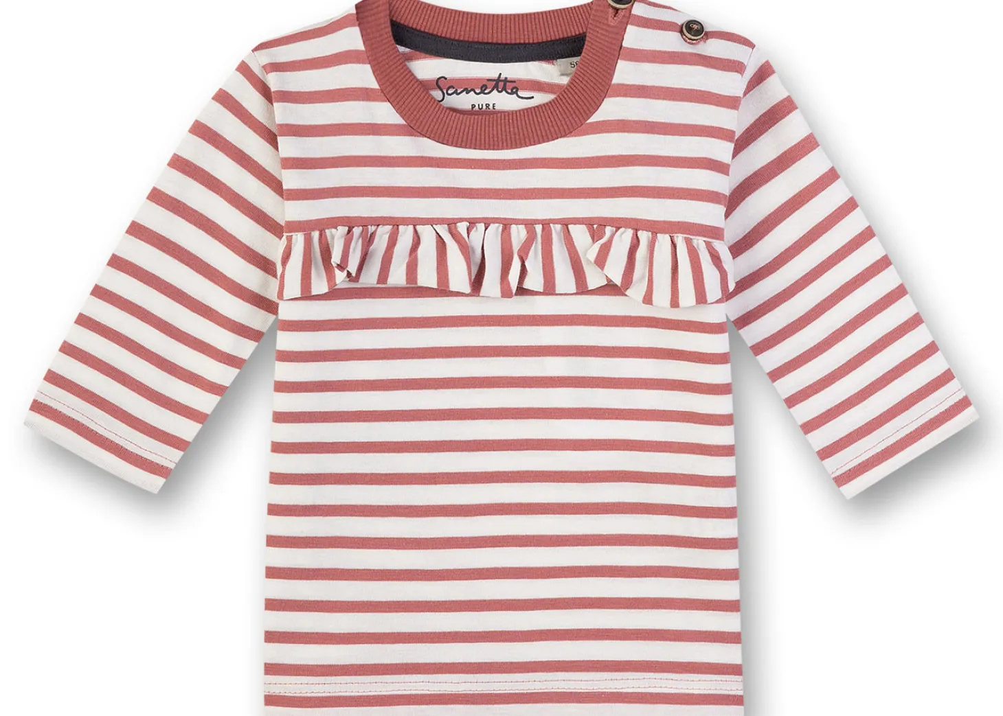 Mädchen Shirt langarm altrosa Ringel 92