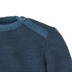 Melange-Pullover Merinowolle Taubenblau 86/92