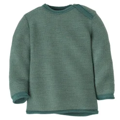 Melange-Pullover Merinowolle Eukalyptus 74/80