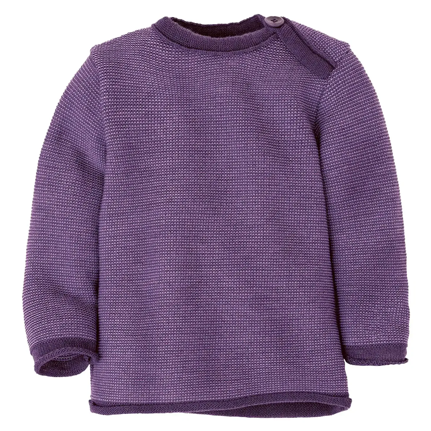 Melange-Pullover Merinowolle Aubergine 74/80