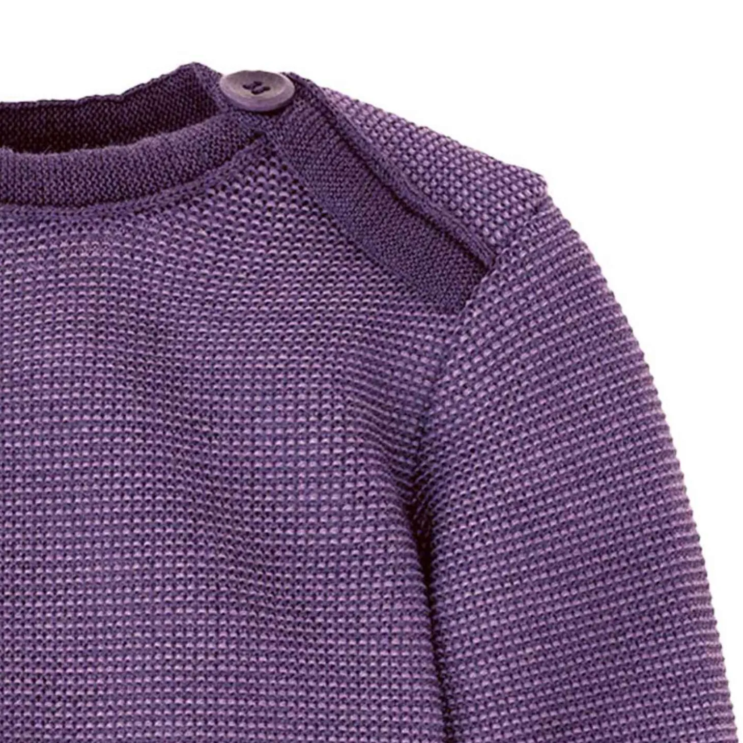 Melange-Pullover Merinowolle Aubergine 74/80