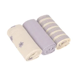 Mulltücher 3er Set 60x60cm lila