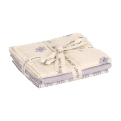 Mulltücher 3er Set 60x60cm lila
