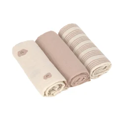 Mulltücher 3er Set 60x60cm natur-braun
