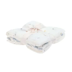 Mulltücher 3er Set 60x60 cm weiß-hellblau