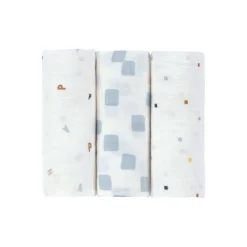 Mulltücher 3er Set 60x60 cm weiß-hellblau