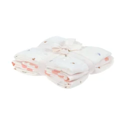 Mulltücher 3er Set 60x60 cm weiß-rosa