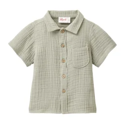 Musselin-Hemd kurzarm khaki 74/80