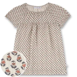 Musselin-Kleid Allover-Print creme 74