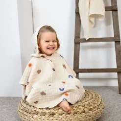 Musselin-Poncho natur