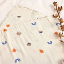 Musselin-Set Handtuch & Waschlappen natur