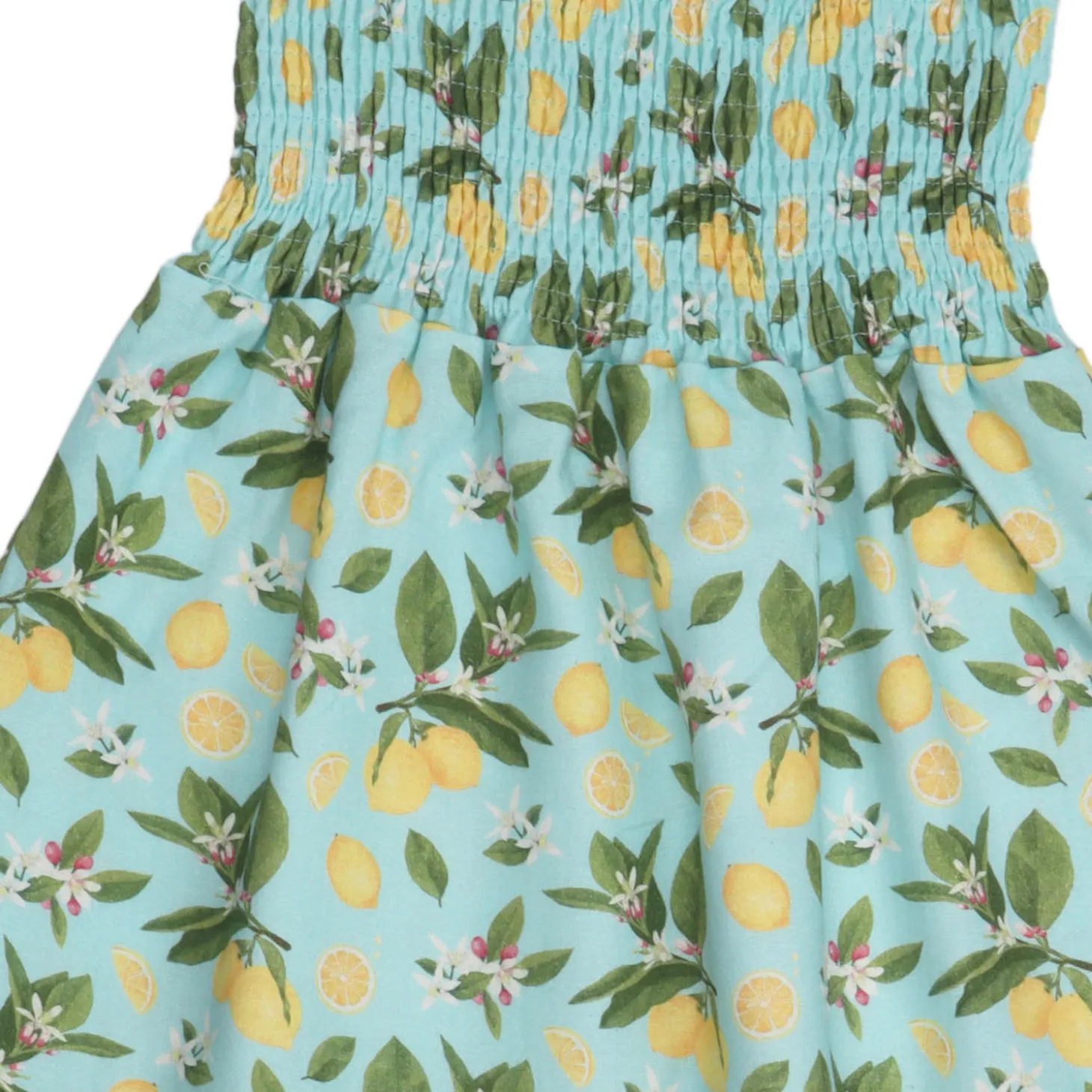 Musselin-Sommerkleid "Zitrone" türkis 116
