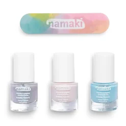 Nagellack 3er Set Eisblau-Hellrosa-Silberblau abziehbar