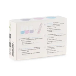 Nagellack 3er Set Eisblau-Hellrosa-Silberblau abziehbar