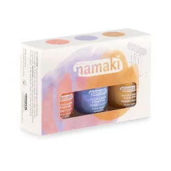 Nagellack 3er Set Gold-Koralle-Glitzer-Lavendelblau abziehbar